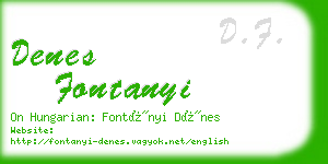 denes fontanyi business card